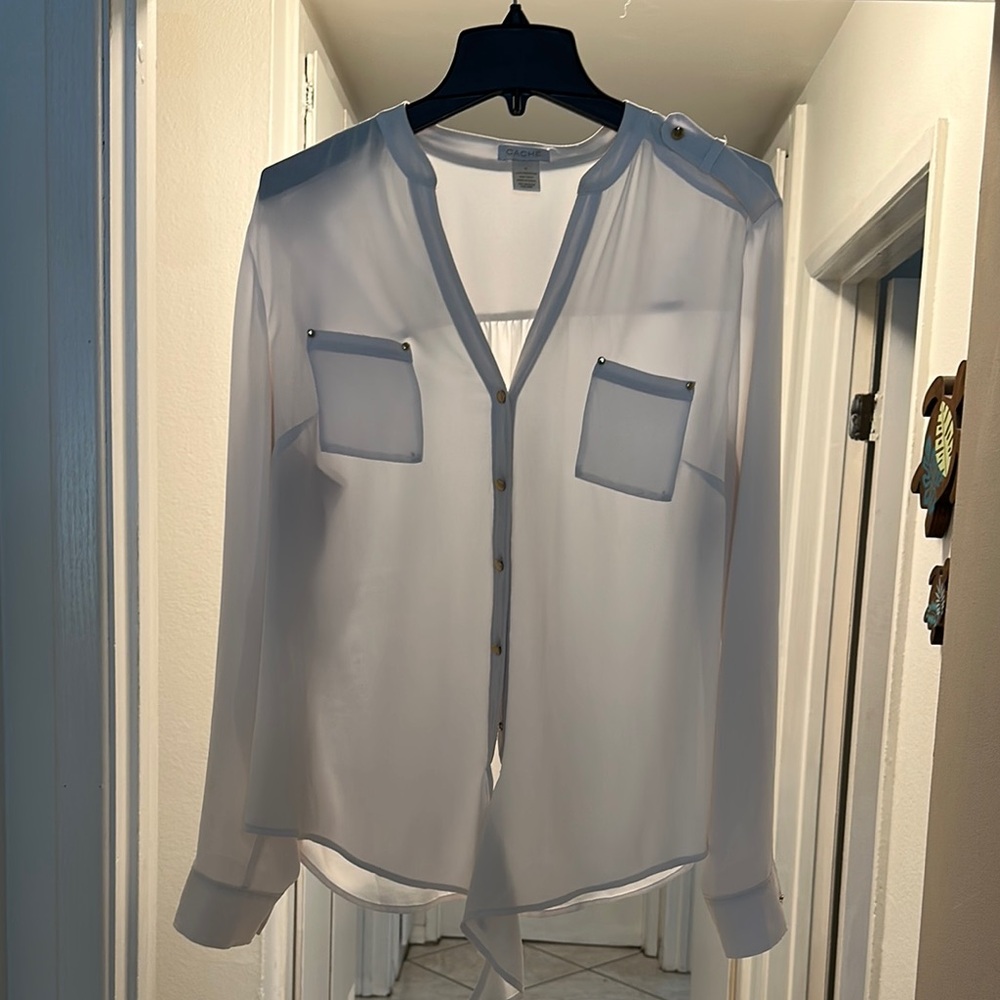 Chic White Blouse with Button Details